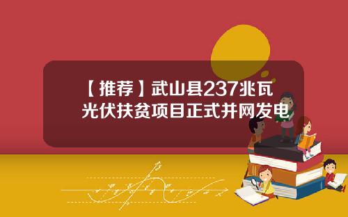 【推荐】武山县237兆瓦光伏扶贫项目正式并网发电