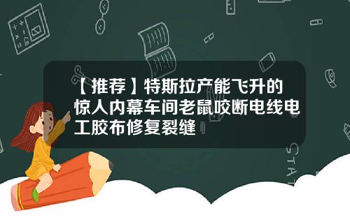 【推荐】特斯拉产能飞升的惊人内幕车间老鼠咬断电线电工胶布修复裂缝
