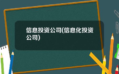 信息投资公司(信息化投资公司)