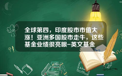 全球第四，印度股市市值大涨！亚洲多国股市走牛，这些基金业绩很亮眼-英文基金