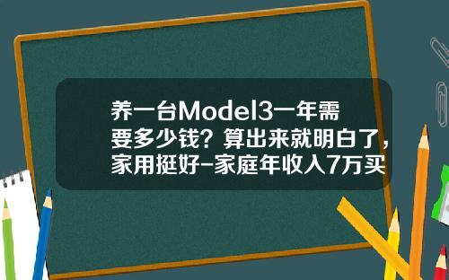 养一台Model3一年需要多少钱？算出来就明白了，家用挺好-家庭年收入7万买多少钱的车【新闻】