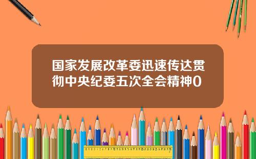 国家发展改革委迅速传达贯彻中央纪委五次全会精神0