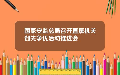 国家安监总局召开直属机关创先争优活动推进会