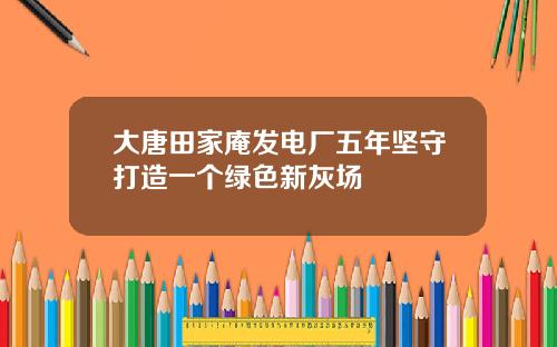 大唐田家庵发电厂五年坚守打造一个绿色新灰场