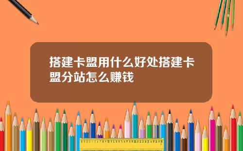 搭建卡盟用什么好处搭建卡盟分站怎么赚钱