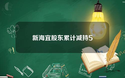 新海宜股东累计减持5