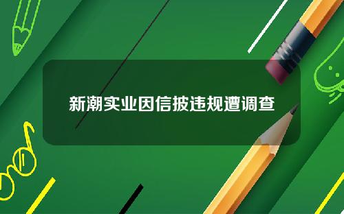 新潮实业因信披违规遭调查