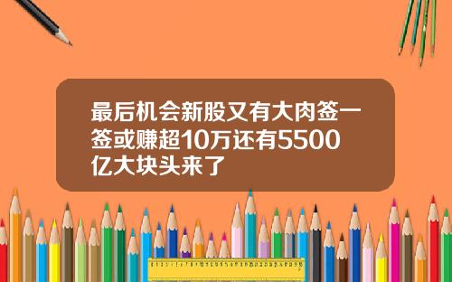 最后机会新股又有大肉签一签或赚超10万还有5500亿大块头来了