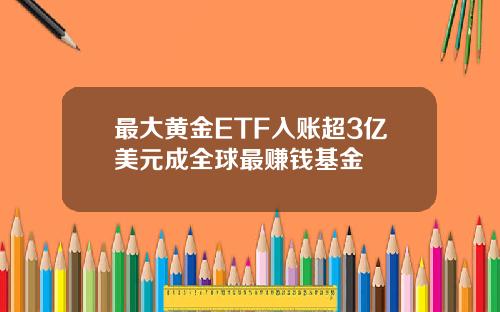 最大黄金ETF入账超3亿美元成全球最赚钱基金