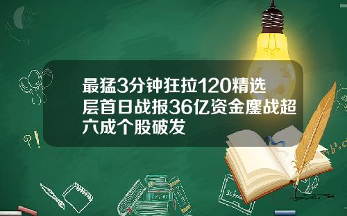 最猛3分钟狂拉120精选层首日战报36亿资金鏖战超六成个股破发