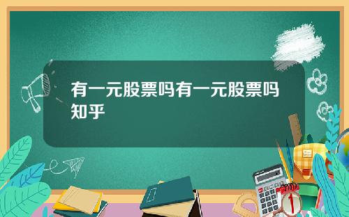有一元股票吗有一元股票吗知乎