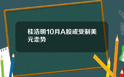 桂浩明10月A股或受制美元走势