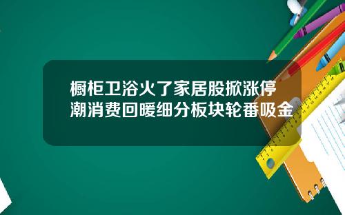 橱柜卫浴火了家居股掀涨停潮消费回暖细分板块轮番吸金