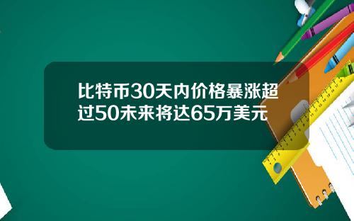 比特币30天内价格暴涨超过50未来将达65万美元