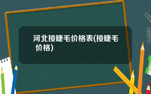 河北接睫毛价格表(接睫毛 价格)
