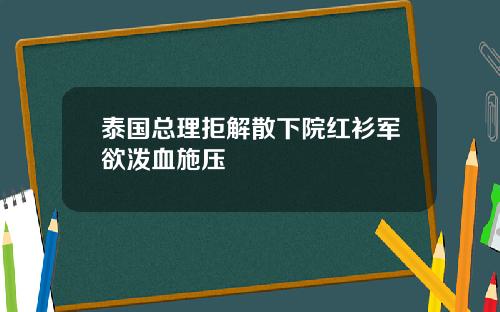 泰国总理拒解散下院红衫军欲泼血施压