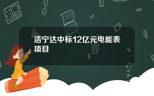 浩宁达中标12亿元电能表项目