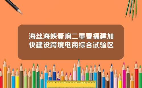 海丝海峡奏响二重奏福建加快建设跨境电商综合试验区
