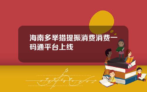 海南多举措提振消费消费一码通平台上线