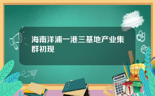 海南洋浦一港三基地产业集群初现