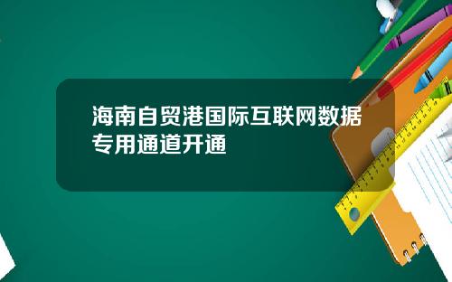 海南自贸港国际互联网数据专用通道开通
