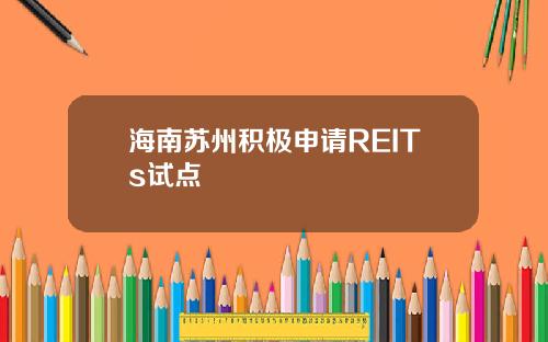 海南苏州积极申请REITs试点