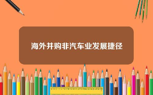 海外并购非汽车业发展捷径