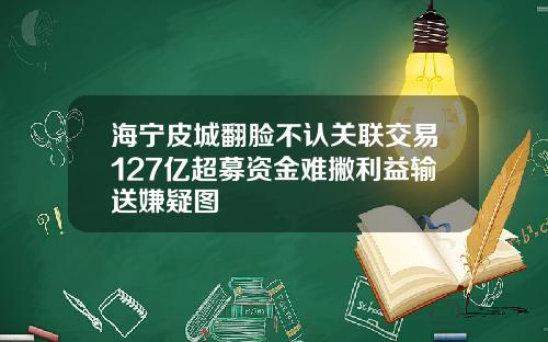 海宁皮城翻脸不认关联交易127亿超募资金难撇利益输送嫌疑图