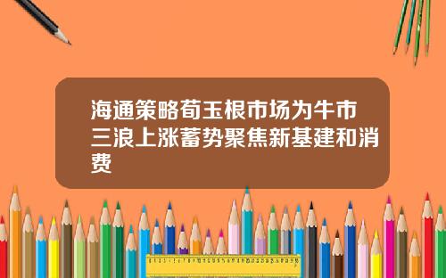 海通策略荀玉根市场为牛市三浪上涨蓄势聚焦新基建和消费