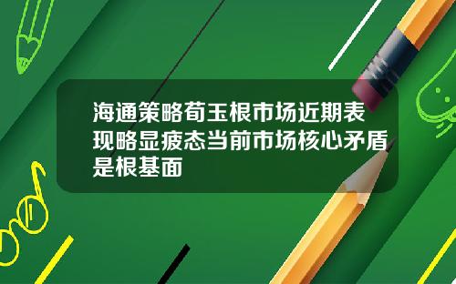 海通策略荀玉根市场近期表现略显疲态当前市场核心矛盾是根基面