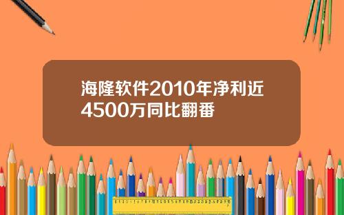 海隆软件2010年净利近4500万同比翻番