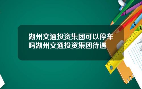 湖州交通投资集团可以停车吗湖州交通投资集团待遇