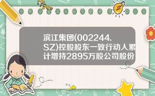 滨江集团(002244.SZ)控股股东一致行动人累计增持2895万股公司股份-杭州普特股权投资管理有限公司