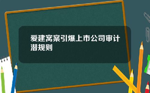 爱建窝案引爆上市公司审计潜规则