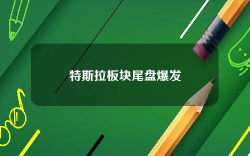 特斯拉板块尾盘爆发