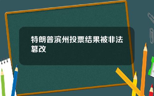 特朗普滨州投票结果被非法篡改