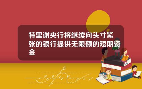 特里谢央行将继续向头寸紧张的银行提供无限额的短期资金