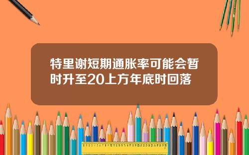 特里谢短期通胀率可能会暂时升至20上方年底时回落