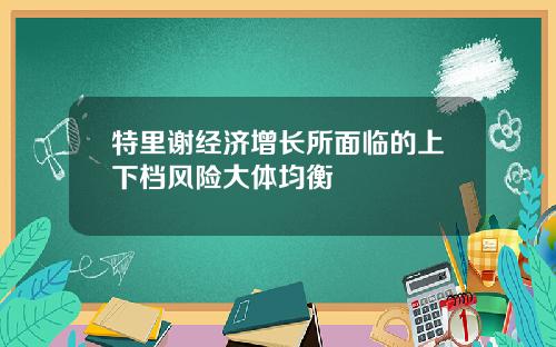 特里谢经济增长所面临的上下档风险大体均衡