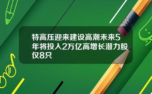 特高压迎来建设高潮未来5年将投入2万亿高增长潜力股仅8只