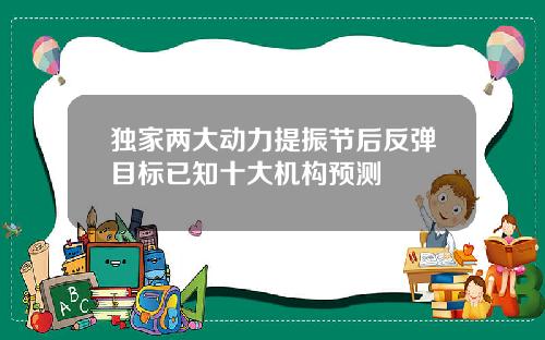 独家两大动力提振节后反弹目标已知十大机构预测