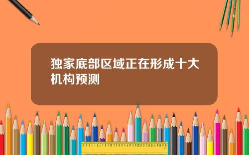 独家底部区域正在形成十大机构预测