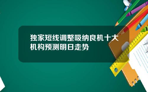 独家短线调整吸纳良机十大机构预测明日走势