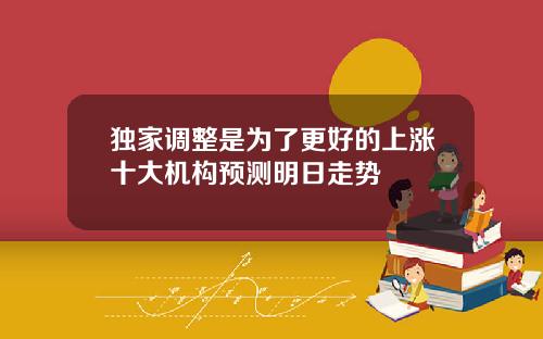 独家调整是为了更好的上涨十大机构预测明日走势
