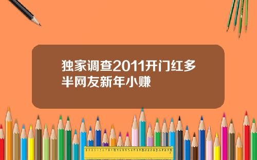 独家调查2011开门红多半网友新年小赚
