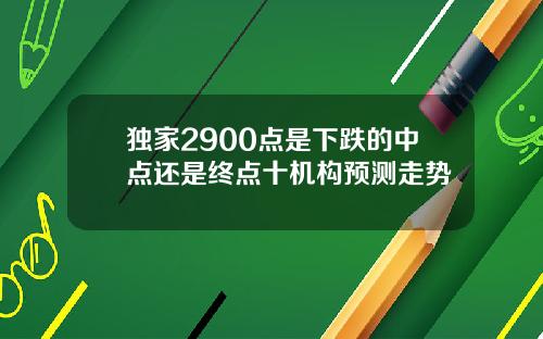 独家2900点是下跌的中点还是终点十机构预测走势