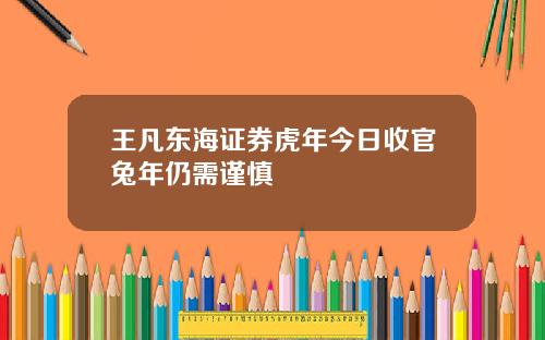 王凡东海证券虎年今日收官兔年仍需谨慎