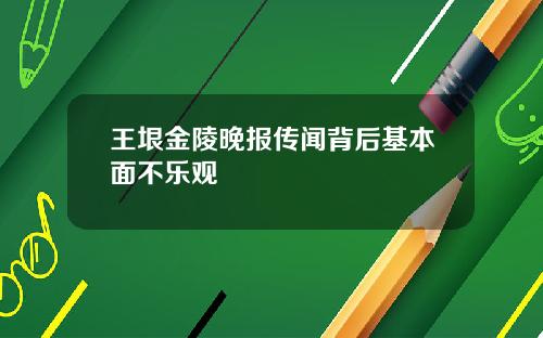 王垠金陵晚报传闻背后基本面不乐观