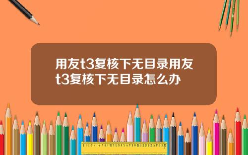 用友t3复核下无目录用友t3复核下无目录怎么办