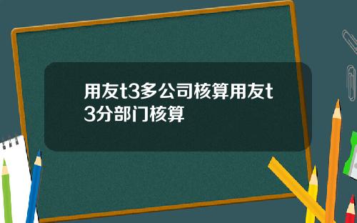 用友t3多公司核算用友t3分部门核算